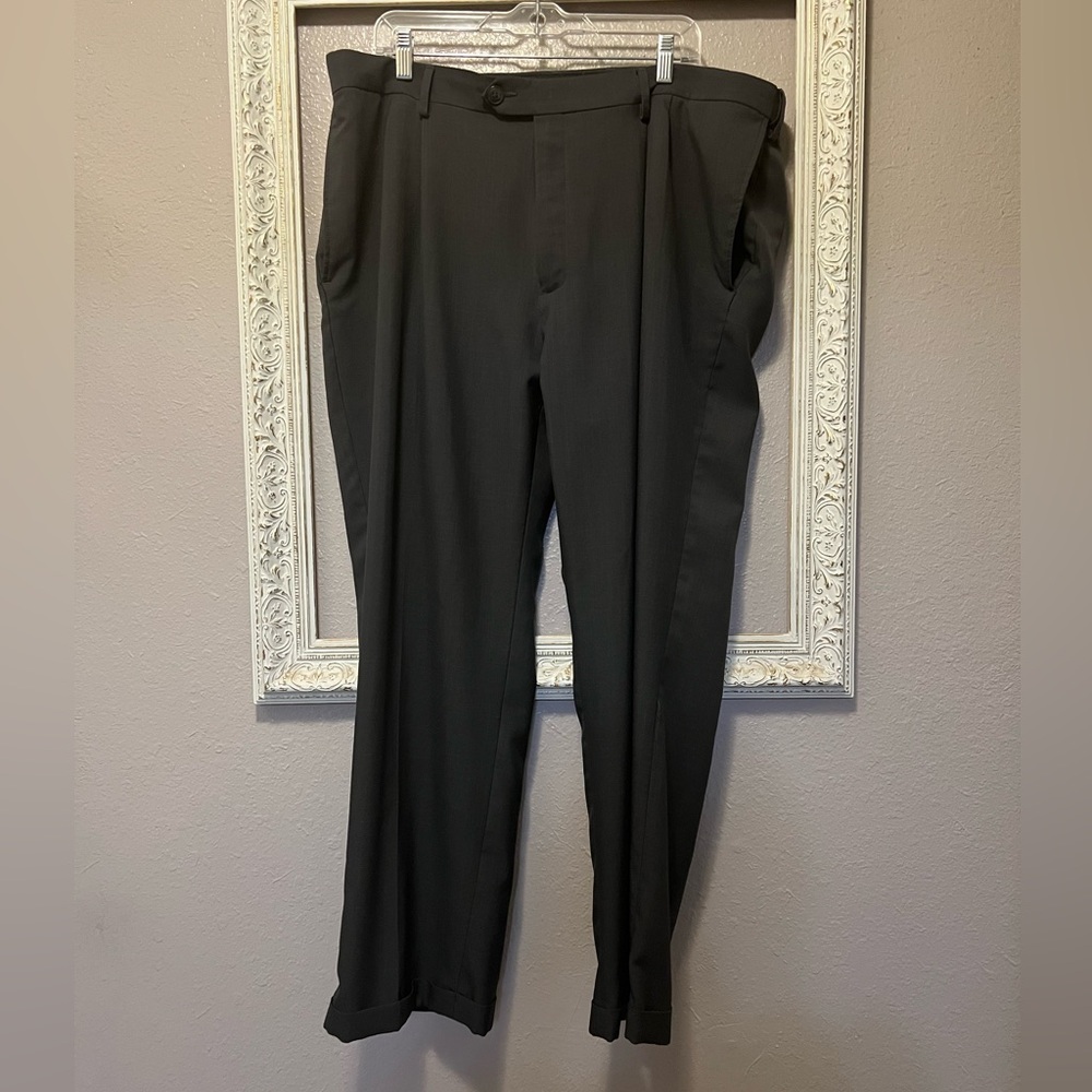 Charcoal Gray Haggar Cuffed Dress Pants 42x30